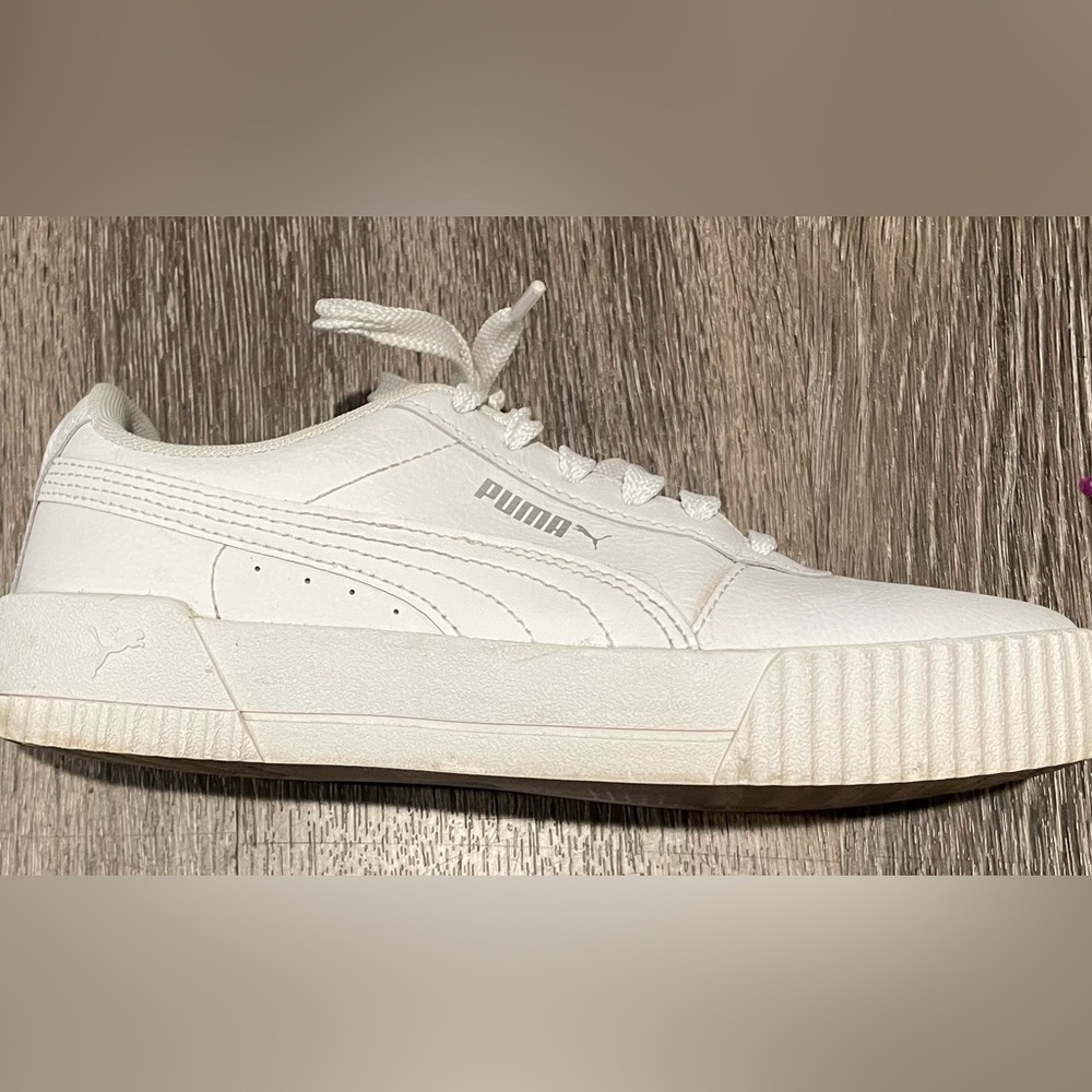 Puma Carina White Leather Sneakers - Picture 2 of 6